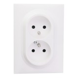 Legrand - Double prise de courant compacte monobloc easyréno 2P+T dooxie 16A livrée avec plaque carrée blanche - Réf : 600321