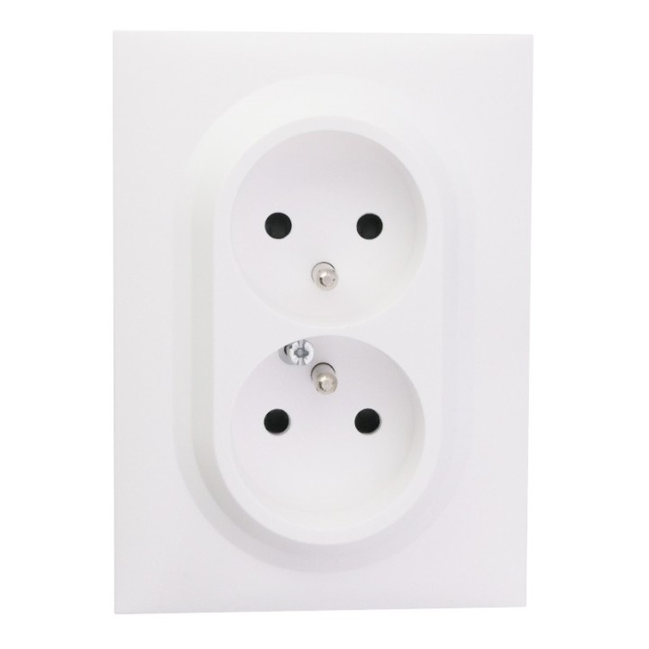 Legrand - Double prise de courant compacte monobloc easyréno 2P+T dooxie 16A livrée avec plaque carrée blanche - Réf : 600321