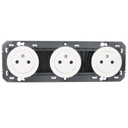 Legrand - Triple prise de courant 2P+T Surface dooxie 16A précâblées finition blanc - Réf : 600333