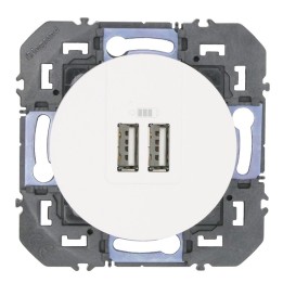 Legrand - Double chargeur USB TypeA dooxie 2,4A finition blanc - Réf : 600343