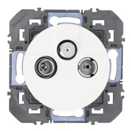 Legrand - Prise TV-R-SAT 1 câble dooxie finition blanc - Réf : 600353