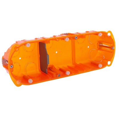 Legrand - Boîte multimatériaux Batibox - 3 postes - 6/8 mod - vert/horiz - prof. 40 - Réf : 080103