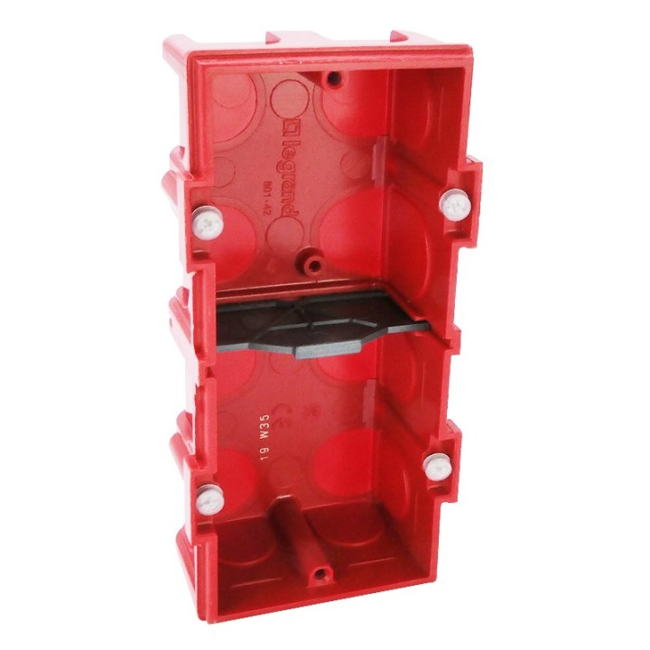 Legrand - Boîte multiposte Batibox - maçonnerie - 2 postes - vert/horiz -prof. 40 - Réf : 080142
