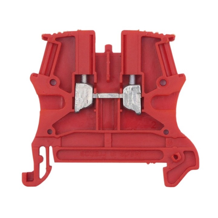 Legrand - Bloc jonction Viking 3 à vis - 1 jonction/1 entrée/1 sortie - rouge - pas 5 - Réf: 037130