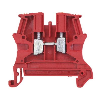 Legrand - Bloc jonction Viking 3 à vis - 1 jonction/1 entrée/1 sortie - rouge - pas 6 - Réf: 037131