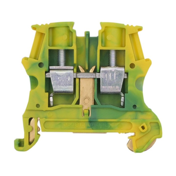 Legrand - Bloc jonction Viking 3 à vis - 1 jonction - 1entrée/1 sortie - vert/jaune - pas 8 - Réf: 037172