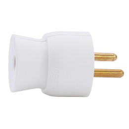 Legrand - Fiche 2P+T - 16 A - plastique - sortie droite - blanc - Réf : 050415