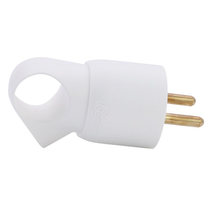 Legrand - Fiche 2P+T - 16 A - plastique - anneaux - blanc - Réf : 050420