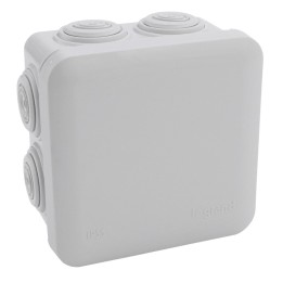 Legrand Plexo - Bte carrée 80x80x45 étanche gris - embout (7) -IP55/IK07- 650°C - Réf : 092012
