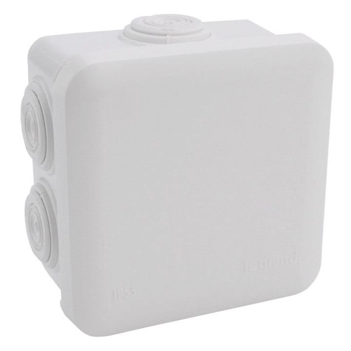 Legrand Plexo - Bte carrée 80x80x45 étanche blanc - embout (7) -IP55/IK07- 650°C - Réf : 092013