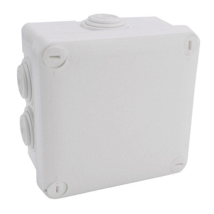 Legrand Plexo - Bte carrée 105x105x55 étanche gris - embout (7) -IP55/IK07- 650°C - Réf : 092022