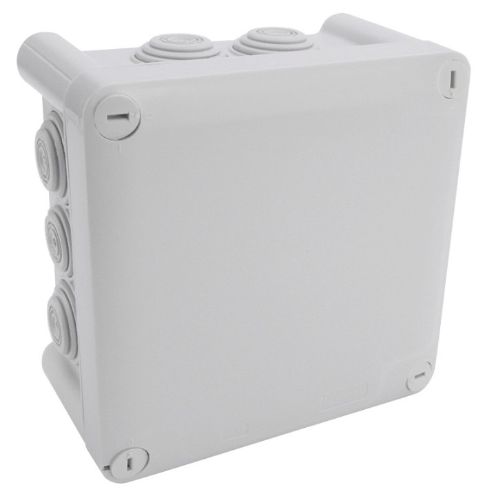 Legrand Plexo - Bte carrée 130x130x74 étanche gris - embout (10) - IP55/IK07 - 650°C - Réf : 092032