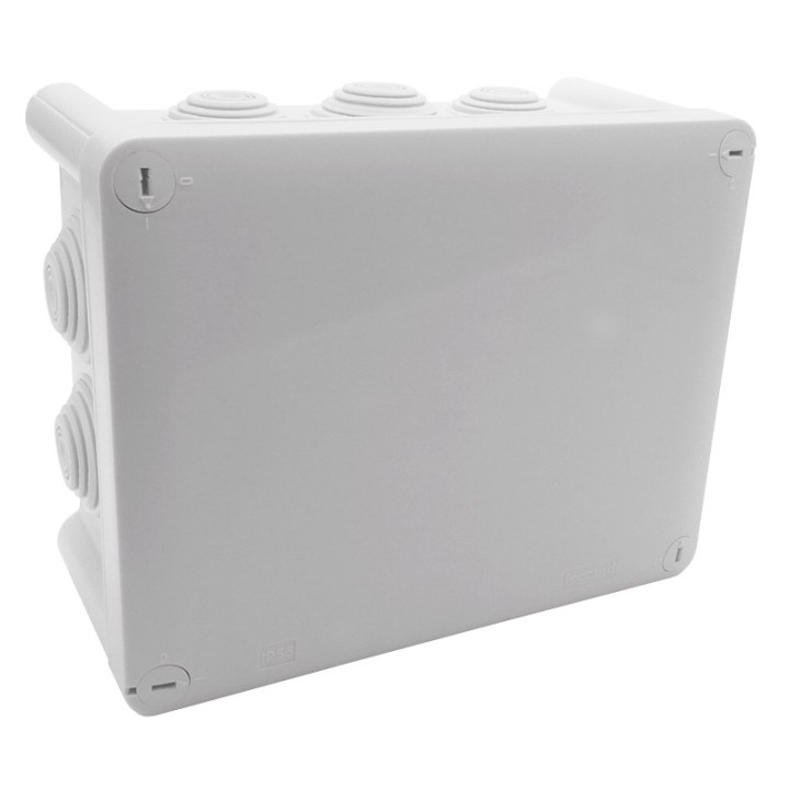 Legrand Plexo - Bte rect 180x140x86 étanche gris - embout (10) -IP55/IK07- 750°C - Réf : 092052
