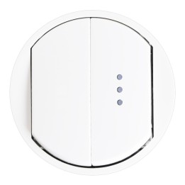 Legrand Céliane - Enjoliveur large pour Double Va-et-Vient ou Poussoir dont un à Voyant - Blanc - Réf : 06800(2)(4)