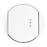 Legrand Céliane - Enjoliveur large pour Double Va-et-Vient ou Poussoir dont un à Voyant - Blanc - Réf : 06800(2)(4)