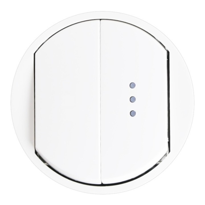 Legrand Céliane - Enjoliveur large pour Double Va-et-Vient ou Poussoir dont un à Voyant - Blanc - Réf : 06800(2)(4)