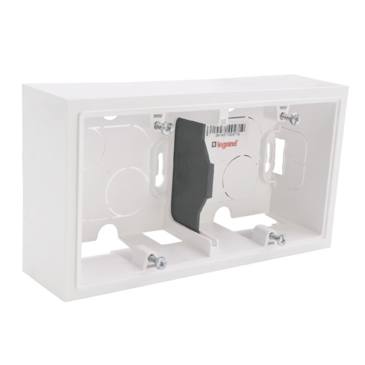 Legrand - Cadre saillie 2 postes dooxie finition blanc - Réf : 600042