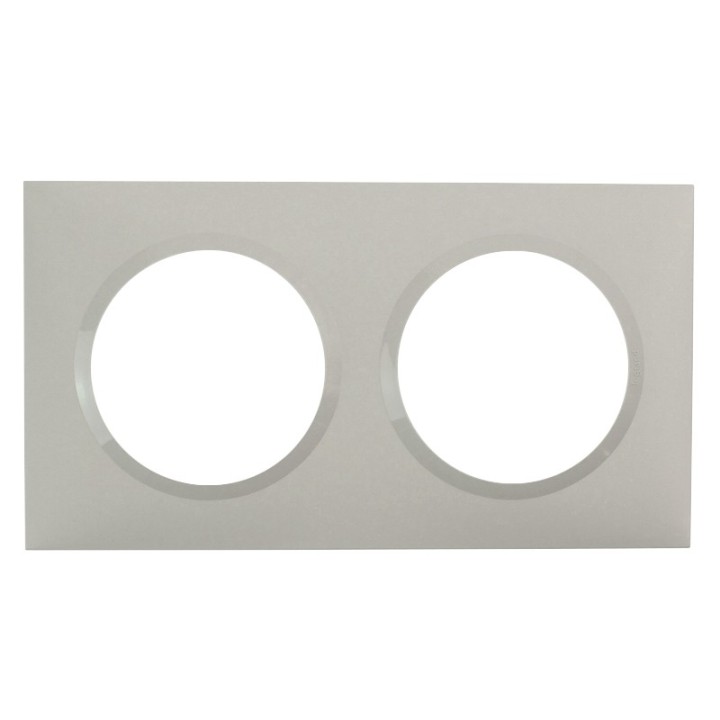 Legrand - Plaque carrée dooxie 2 postes finition plume - Réf : 600822