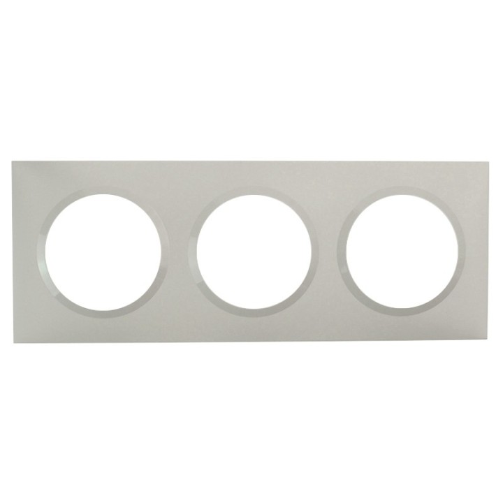 Legrand - Plaque carrée dooxie 3 postes finition plume - Réf : 600823