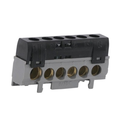 Legrand - Bornier de répartition IP 2X - phase - 1 connexion 10 à 35 mm² - noir - L 62 mm - Réf : 004816