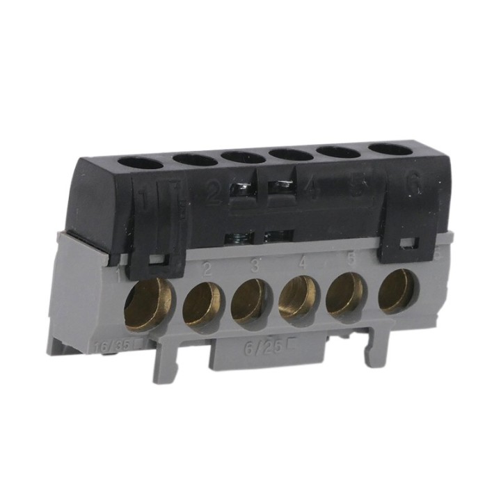 Legrand - Bornier de répartition IP 2X - phase - 1 connexion 10 à 35 mm² - noir - L 62 mm - Réf : 004816