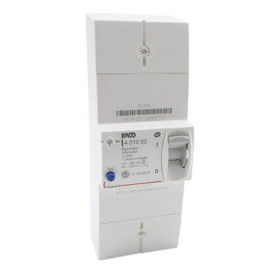 Legrand -  Disjoncteur de branchement Enedis - bipolaire différentiel 500 mA sélectif - 45 A - Réf : 401003