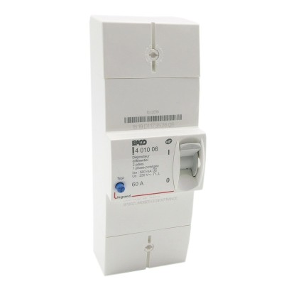Legrand - Disjoncteur de branchement Enedis bipolaire différentiel 500mA sélectif - 60A non réglable - Réf : 401006