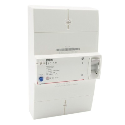 Legrand - Disjoncteur de branchement Enedis - différentiel 500 mA instantané - 60 A - Réf : 401011
