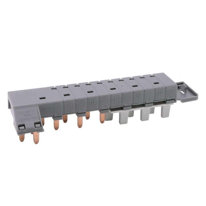 Legrand - Peigne d'alimentation tétrapolaire tête de groupe HX³ horizontal optimisé - longueur 6 modules - Réf : 405200