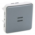 Legrand - Interrupteur ou va-et-vient lumineux Plexo composable IP55 10AX 250V - gris - Réf : 069513