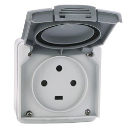Legrand - Prise 3P+T étanche 20A Plexo complet IP55 saillie - gris - Réf : 091656