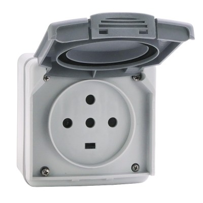 Legrand - Prise 3P+T+N étanche 20A Plexo complet IP55 saillie - gris- Réf : 091657