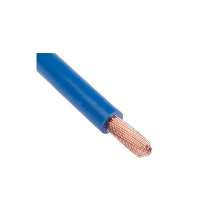 Fil H07  V-K (Souple) 6 mm² - Coupe au mètre - Bleu - Réf : HO7-VK6bleu