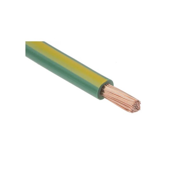 Fil H07 V-K (Souple) 6 mm² - Coupe au mètre - Vert/Jaune - Réf : 001636/1