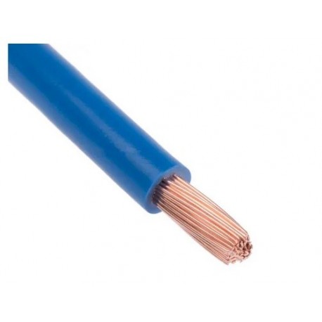 Fil H07 V-K (Souple) 10 mm² - Coupe au mètre - Bleu - Réf : HO7-VK10bleu