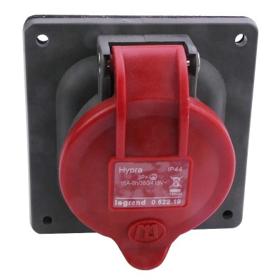 Legrand - Prise à entraxes unifiés Hypra IP44 16A - 380V~ à 415V~ - 3P+T - plastique - Réf : 052219