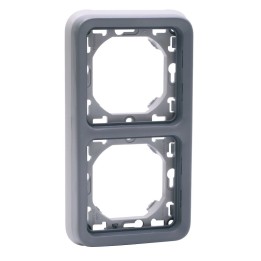 Legrand - Support plaque 2 postes verticaux Plexo composable IP55 - gris - Réf : 069685