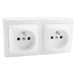 Legrand - Prise de courant 2x2P+T précâblée Appareillage saillie complet - blanc - Réf: 086078