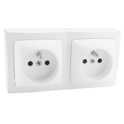 Legrand - Prise de courant 2x2P+T précâblée Appareillage saillie complet - blanc - Réf: 086078