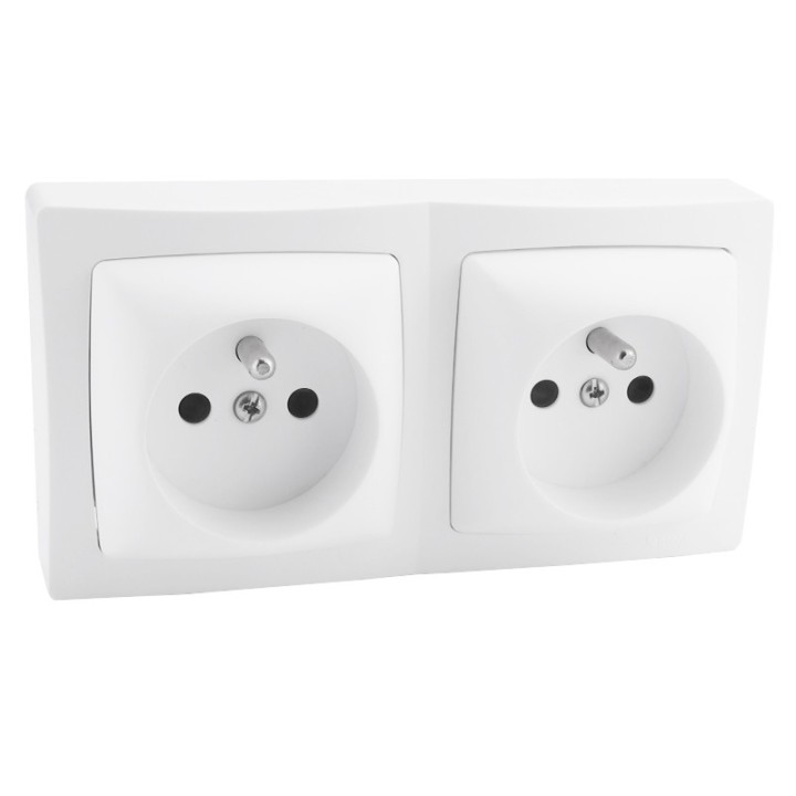 Legrand - Prise de courant 2x2P+T précâblée Appareillage saillie complet - blanc - Réf: 086078