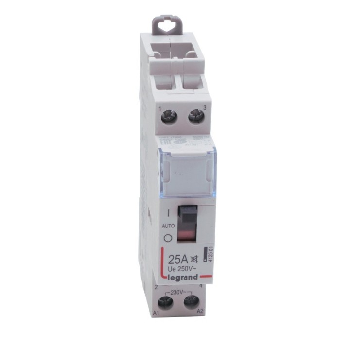 Legrand - Contacteur domestique silencieux - 230 V~ - 2P - 250 V~/25 A - 2 F - Réf : 412501