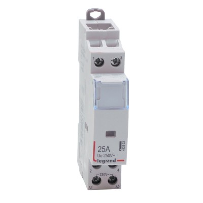 Legrand - Contacteur de puissance bobine 230 V~ - 2P - 250 V~ - 25 A - 2 F - 1 module - Réf : 412523