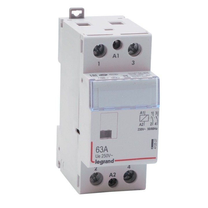 Legrand - Contacteur de puissance CX³ bobine 230V~ sans commande manuelle - 2P 250V~ - 63A - contact 2F - 2 M- Réf : 412527