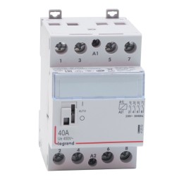 Legrand - Contacteur de puissance bobine 230 V~ - 4P - 250 V~ - 40 A - 4F - 3 modules - Réf : 412553