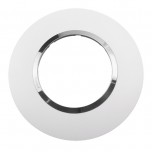Legrand - Plaque ronde dooxie 1 poste finition blanc avec bague effet chrome - Réf : 600973