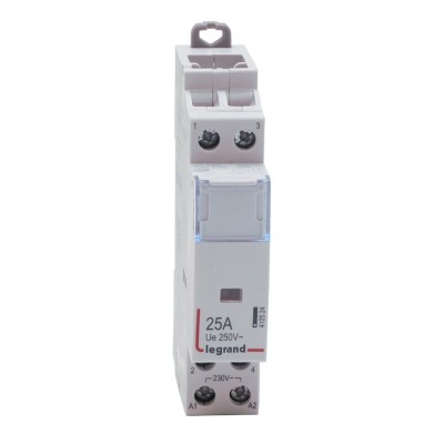Legrand - Contacteur de puissance bobine 230 V~ - 2P - 250 V~ - 25 A - 2 O - 1 module - Réf : 412524