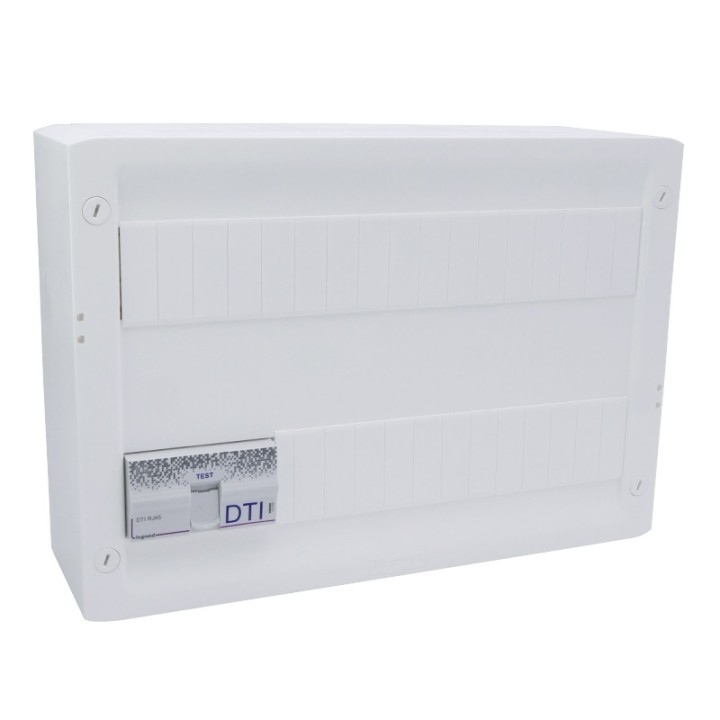 Legrand - Coffret Basique Grade 2 TV DRIVIA 18 - 4 prises RJ45 STP + Répartiteur TV 2 sorties - TV sur RJ Ready - Réf : 418248