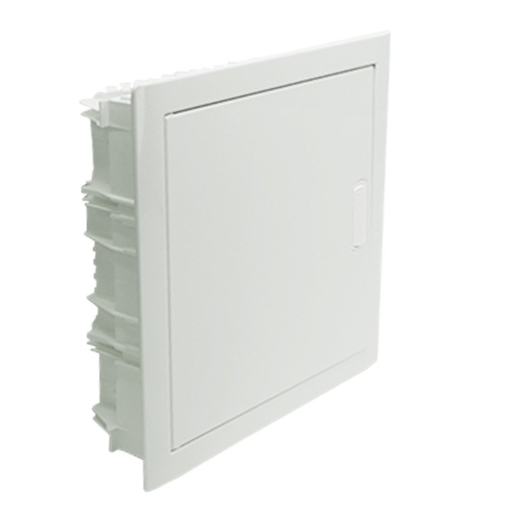 Legrand - Coffret encastré - porte métal extra plate - 1 rangée - 12+2 mod-blanc RAL 9010 - Réf : 001531