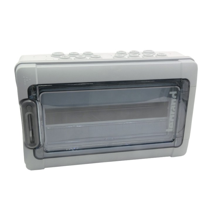 Legrand - Coffret Plexo 18 modules avec embouts à perf. directe - IP 65 - IK 09 - Gris - Réf : 001924