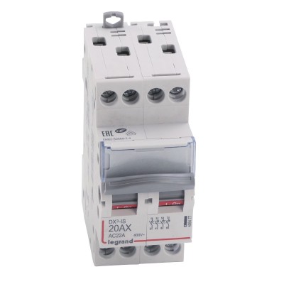 Legrand - Interrupteur-sectionneur DX³-IS - 4P 400 V~ - 20 A - 2 modules - Réf : 406477